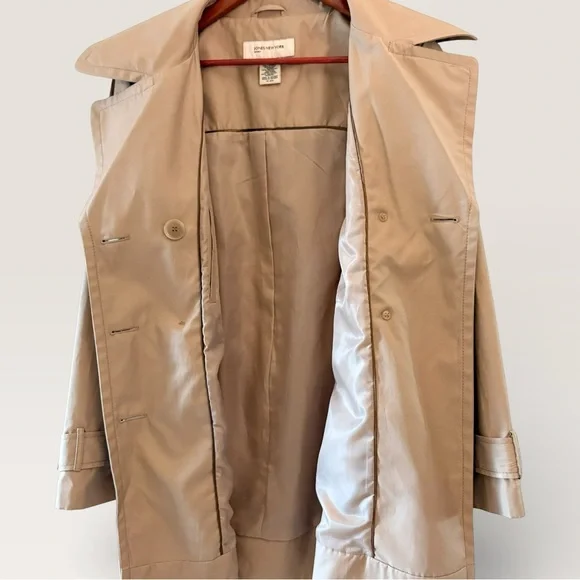 JONES NEW YORK Double Breasted Belted 3/4 Length Womens Classic Trench Coat | XL - Picture 9 of 11